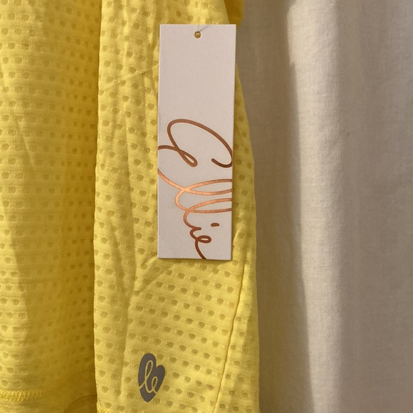 NWT Ellie “Celandine”  workout tank top, yellow mesh, women’s size medium - Picture 3 of 11